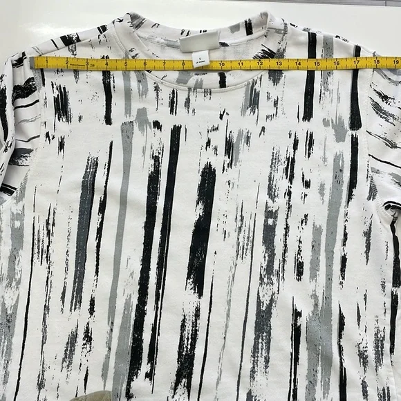 NWOT • Monki Crew Neck Terry Pullover in Paint Stroke Print. - Picture 8 of 14
